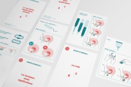 Visuel des notices d'utilisation des protections p&eacute;riodiques en gros caract&egrave;res